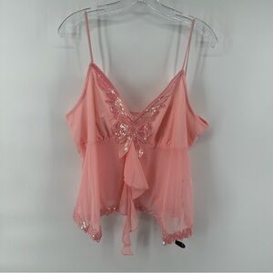 NWT Romwe Romantic Fairy Coquette Cami Sequin Bow Blouse Tank festival babydoll